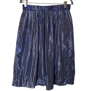 J. Crew Long Pleated Metallic Shimmer Glitter Skirt 6
